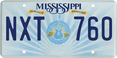 MS license plate NXT760