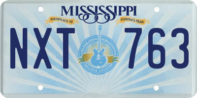 MS license plate NXT763