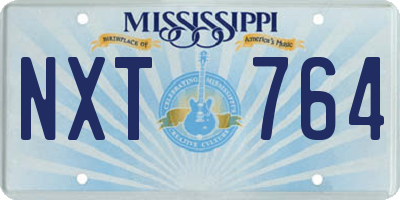 MS license plate NXT764