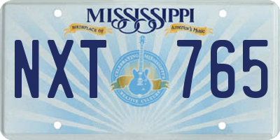 MS license plate NXT765