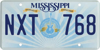 MS license plate NXT768