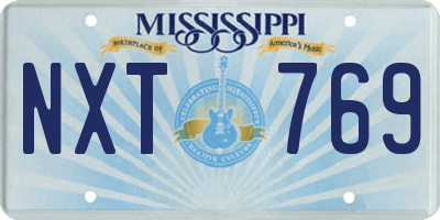 MS license plate NXT769