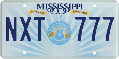 MS license plate NXT777