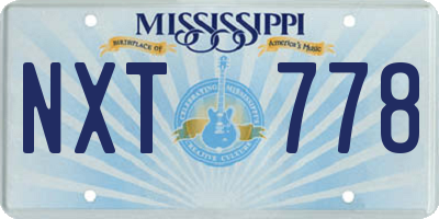 MS license plate NXT778