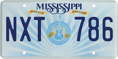 MS license plate NXT786