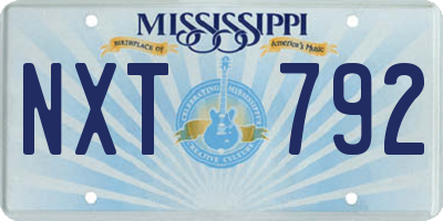 MS license plate NXT792