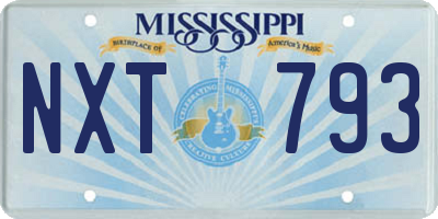 MS license plate NXT793