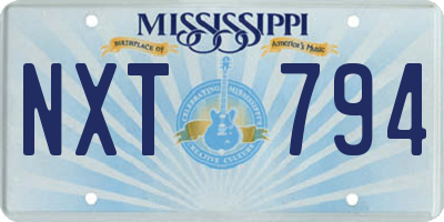 MS license plate NXT794