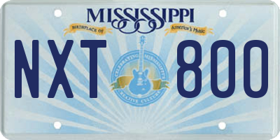 MS license plate NXT800