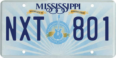 MS license plate NXT801