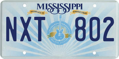 MS license plate NXT802