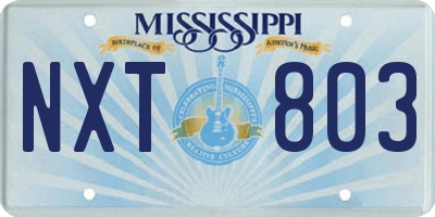MS license plate NXT803