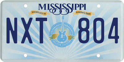 MS license plate NXT804