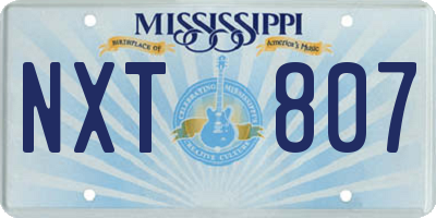 MS license plate NXT807