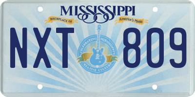 MS license plate NXT809