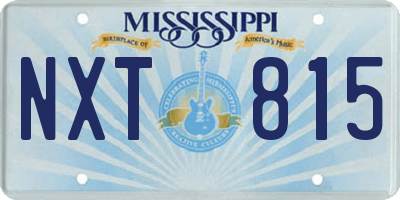 MS license plate NXT815