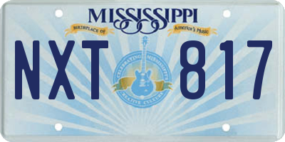 MS license plate NXT817