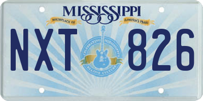 MS license plate NXT826