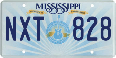 MS license plate NXT828