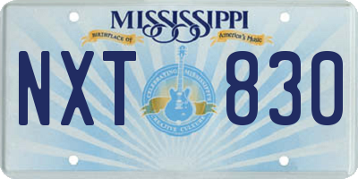 MS license plate NXT830