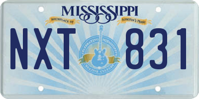 MS license plate NXT831