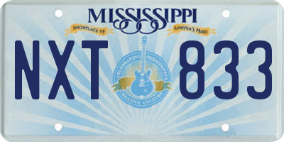 MS license plate NXT833