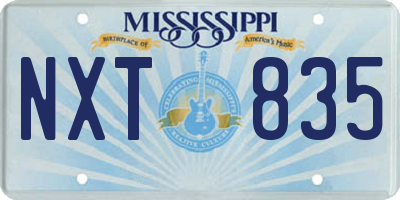 MS license plate NXT835