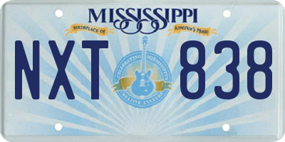 MS license plate NXT838