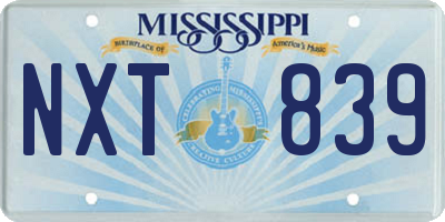 MS license plate NXT839