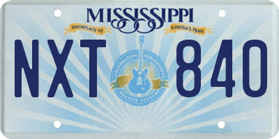 MS license plate NXT840