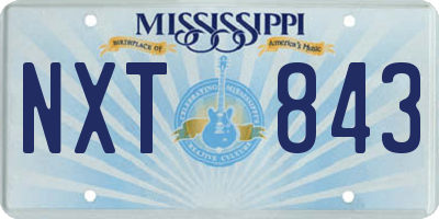 MS license plate NXT843