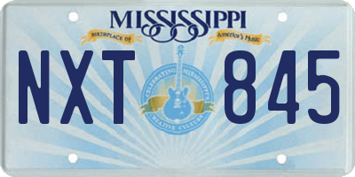 MS license plate NXT845