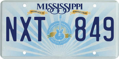 MS license plate NXT849