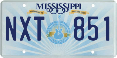 MS license plate NXT851