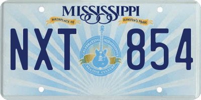 MS license plate NXT854