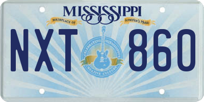 MS license plate NXT860
