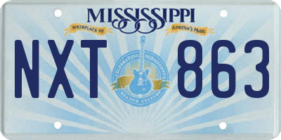 MS license plate NXT863