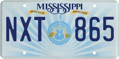 MS license plate NXT865