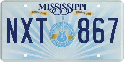 MS license plate NXT867