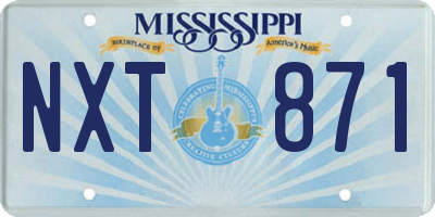 MS license plate NXT871