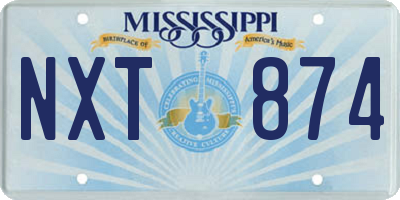 MS license plate NXT874