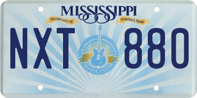 MS license plate NXT880