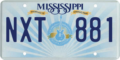 MS license plate NXT881