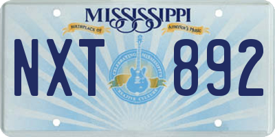 MS license plate NXT892