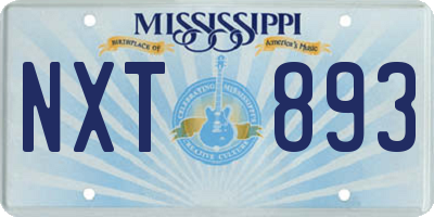 MS license plate NXT893