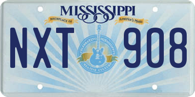 MS license plate NXT908