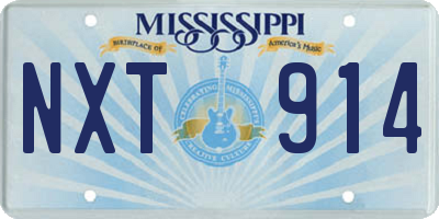 MS license plate NXT914
