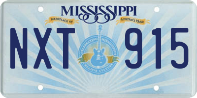 MS license plate NXT915