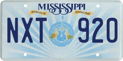 MS license plate NXT920
