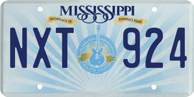 MS license plate NXT924